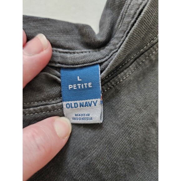 Old Navy Distressed Gray Tiered Babydoll Dress Sz L Petite - Picture 8 of 9